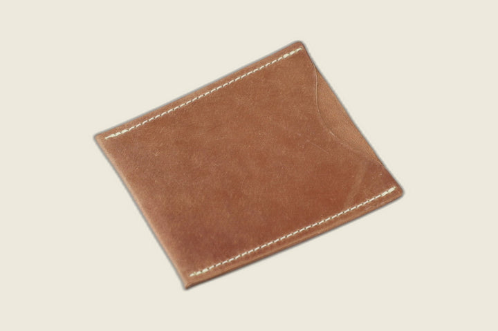 Safeguard sleeve front in marbled light brown Rocado shell cordovan, soft tan shading and cream stitching