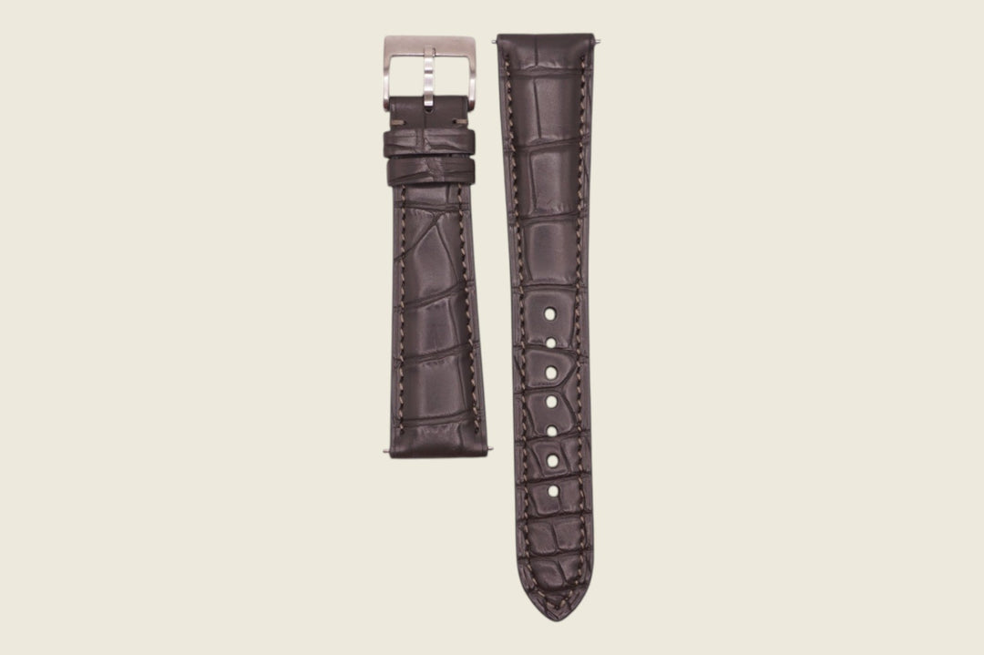 Alligator Padded Strap Dark Grey 20mm x 16mm Watch Straps