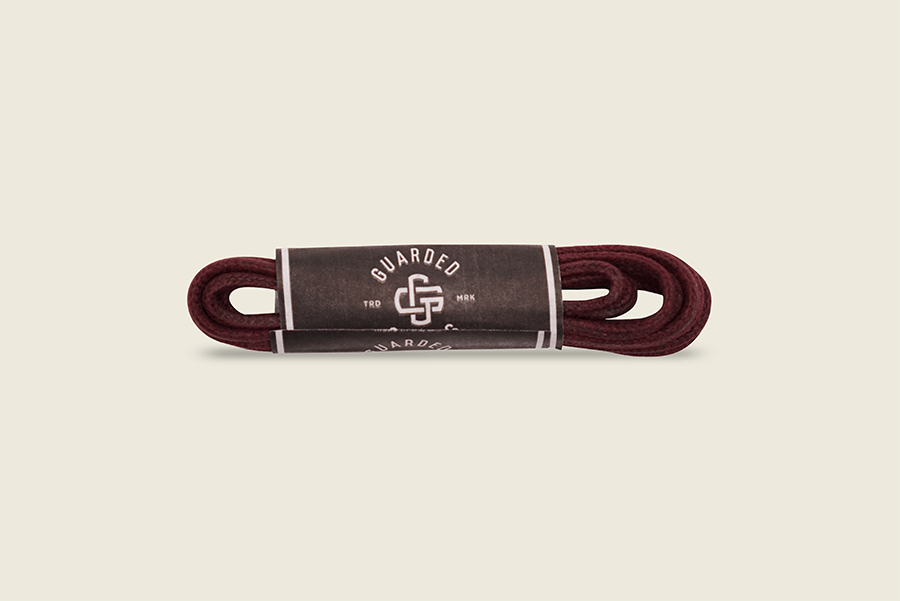 33" Round Cord Waxed Shoe Laces Burgundy Shoe Laces