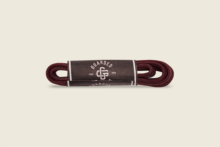 33" Round Cord Waxed Shoe Laces Burgundy Shoe Laces