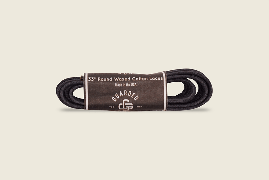 33" Round Cord Waxed Shoe Laces Black Shoe Laces