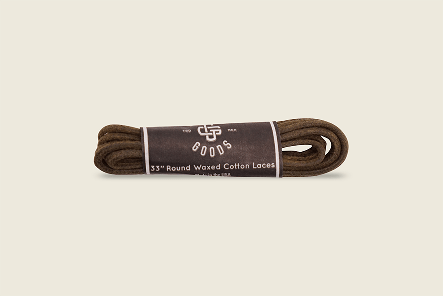 33" Round Cord Waxed Shoe Laces Olive Shoe Laces