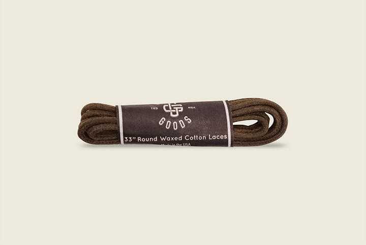 33" Round Cord Waxed Shoe Laces Olive Shoe Laces
