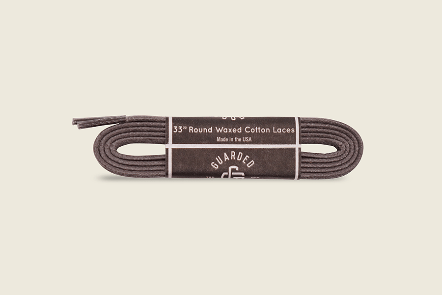 33" Round Cord Waxed Shoe Laces Gray Shoe Laces