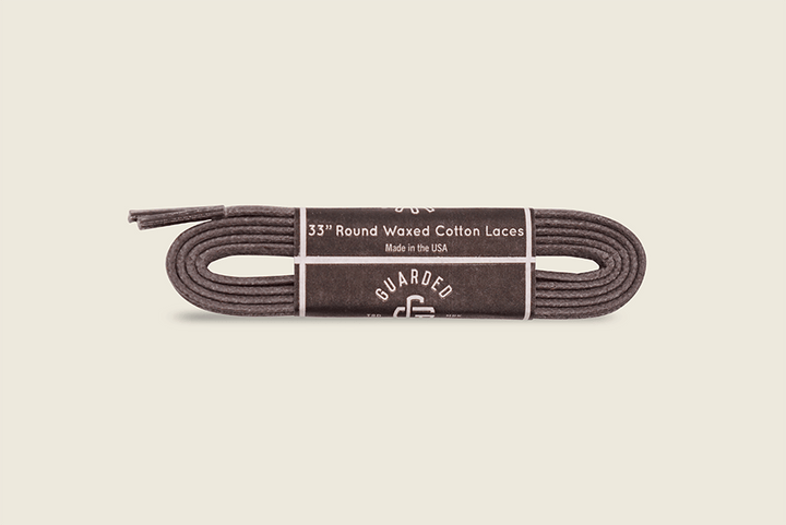 33" Round Cord Waxed Shoe Laces Gray Shoe Laces