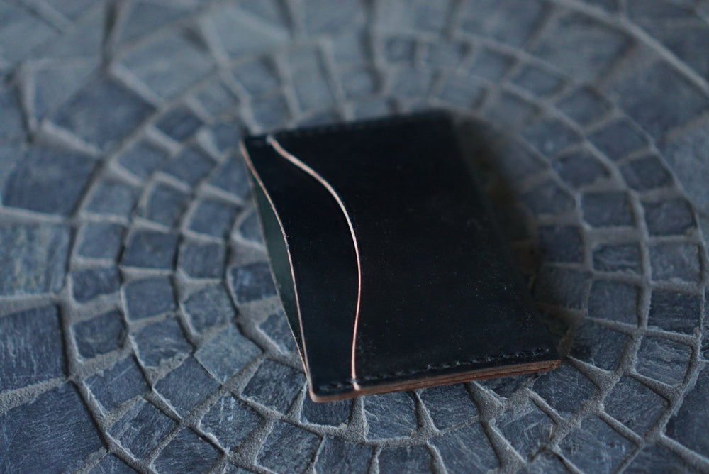 Bastion - Tumbled Black Shell Cordovan (Horween) Front Pocket